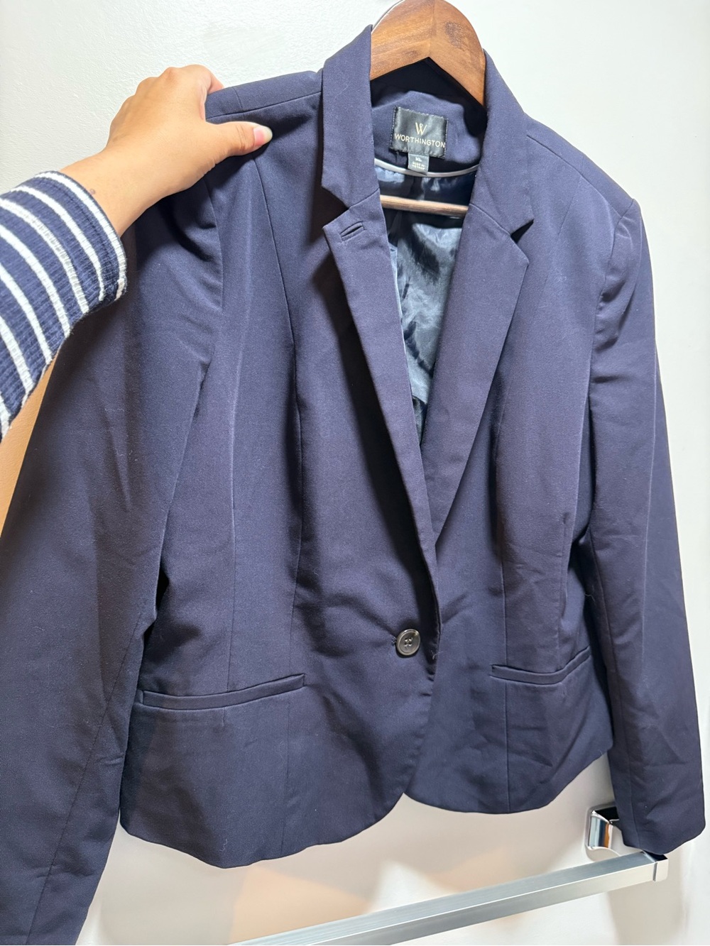 Worthington Women's Dark Navy Single-Button Blazer XL
